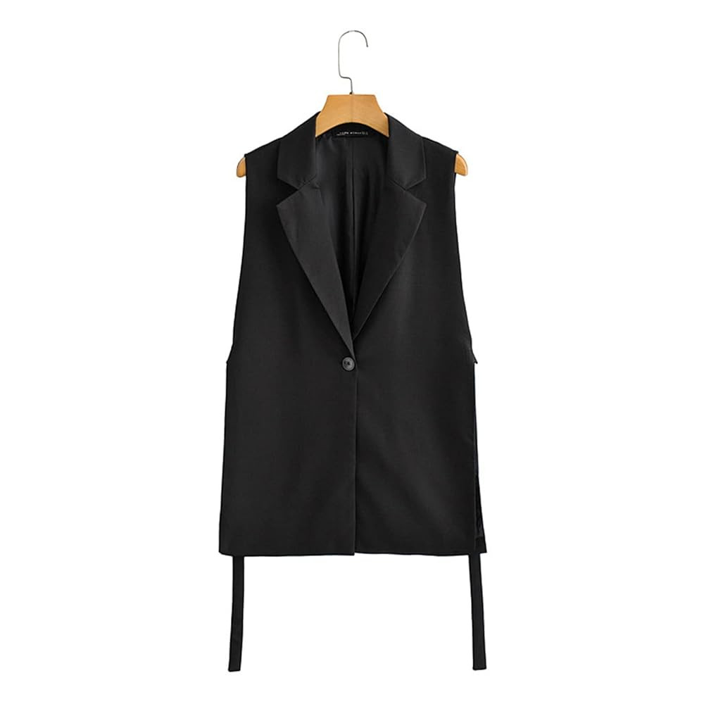 ZWEBY Frauen elegante Weste Frauenanzuganzug Weste ärmelloses Seitenband Blazerjacke Arbeitsplat... | Amazon (DE)