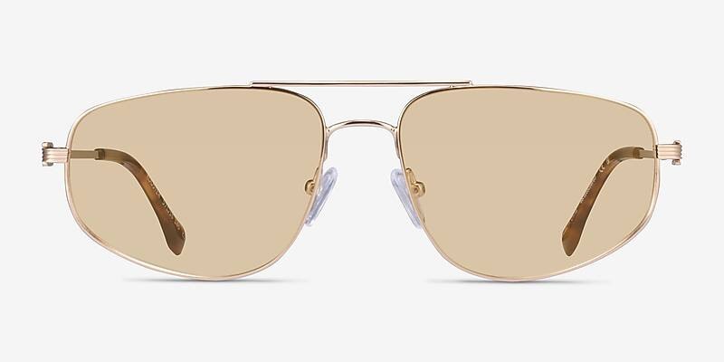 Rooster - Aviator Shiny Gold Frame Prescription Sunglasses | Eyebuydirect | EyeBuyDirect.com