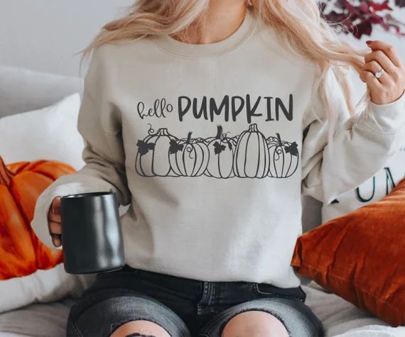 Hello pumpkin sweater autumn sweater fall clothing gift for | Etsy | Etsy (UK)