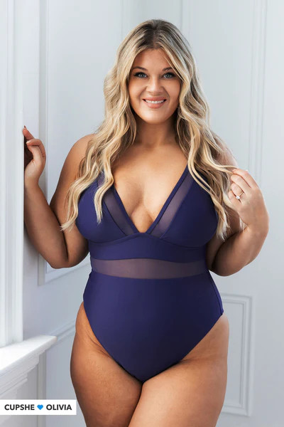 Summer Dreaming Plunge Mesh Plus Size One Piece Swimsuit | Cupshe US