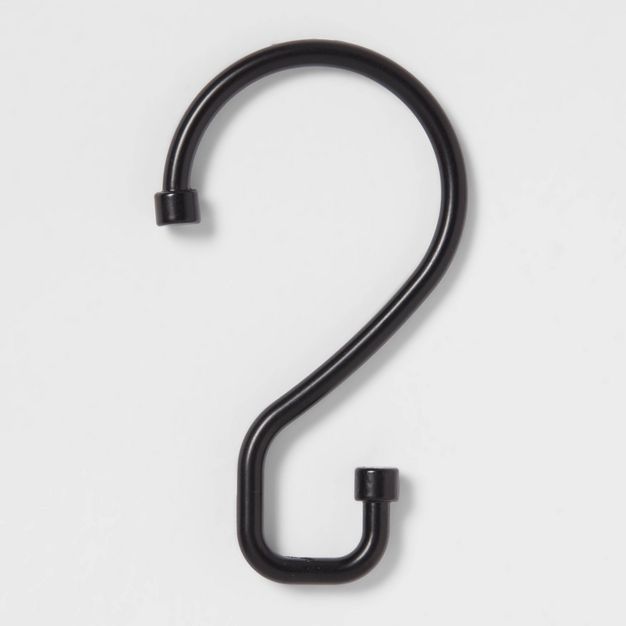 S Hook without Roller Ball Shower Curtain Rings Matte Black - Made By Design&#8482; | Target