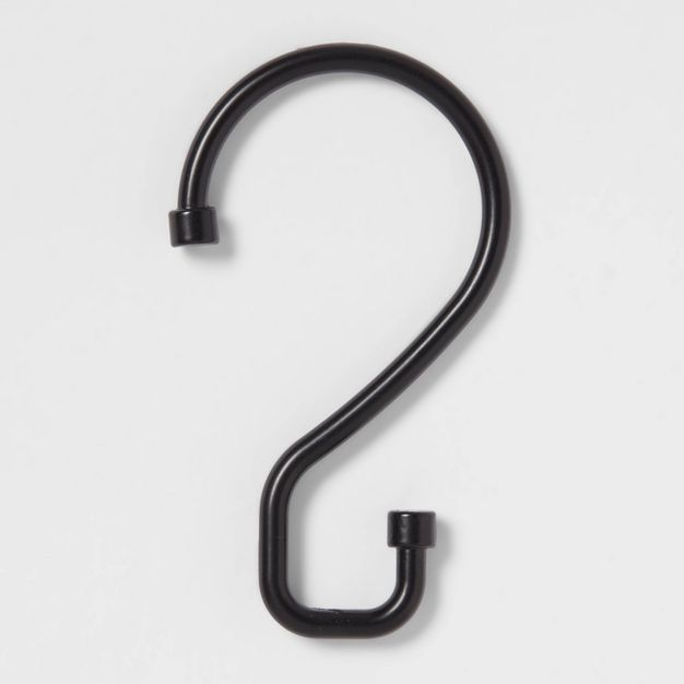 S Hook without Roller Ball Shower Curtain Rings Matte Black - Made By Design™ | Target