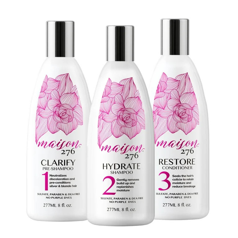 Maison 276 CLARIFY + HYDRATE + RESTORE Trio for Silver and Blonde Hair. Paraben, Sulfate, and DEA... | Walmart (US)