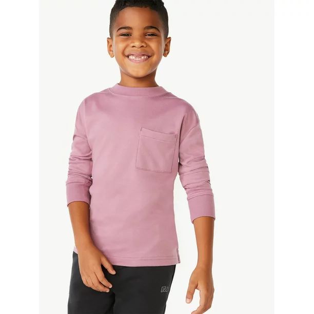 Free Assembly Boys Long Sleeve Pocket T-Shirt, Sizes 4-18 - Walmart.com | Walmart (US)