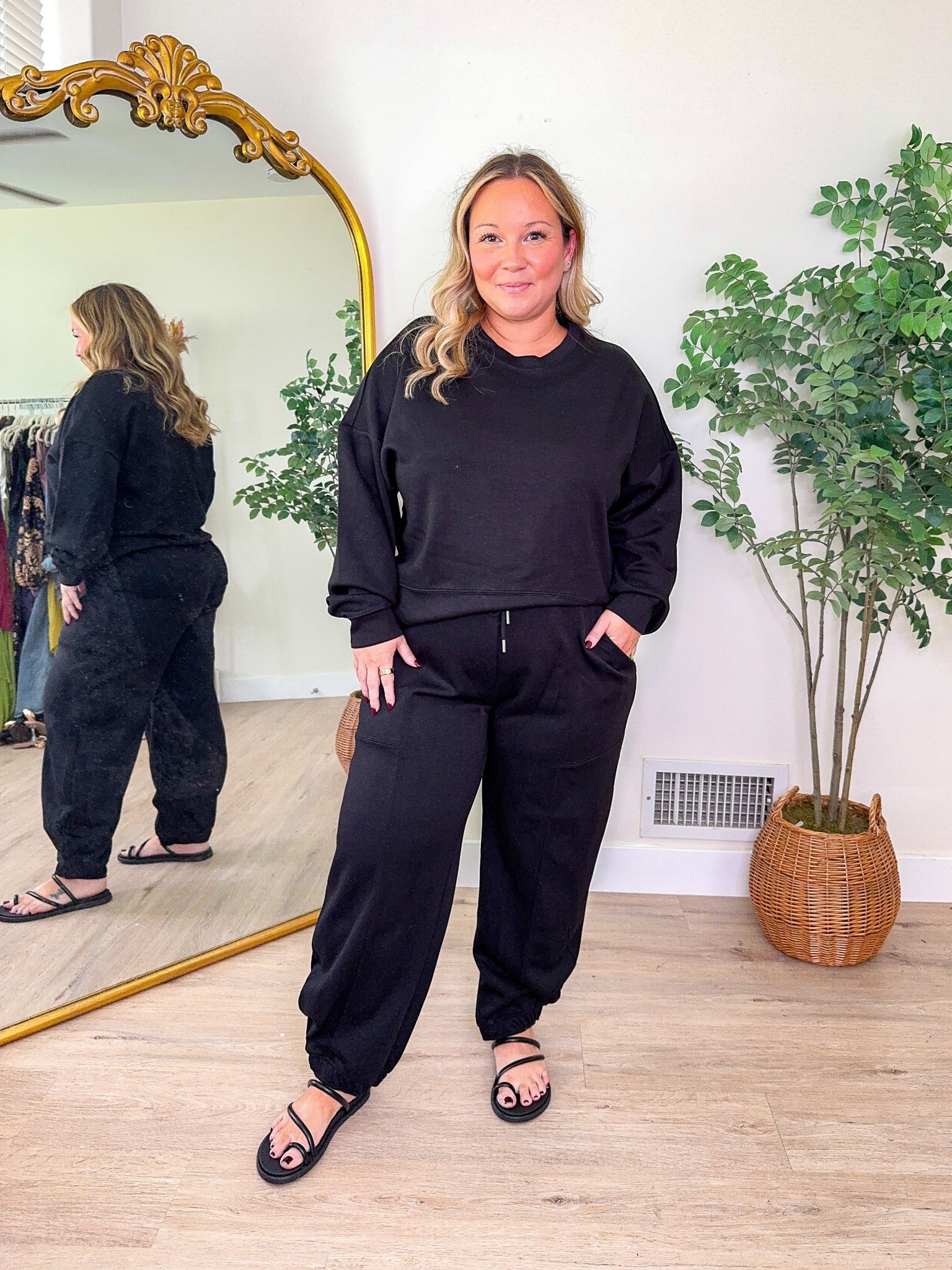 Midsize fall outfit 
Lounge set size LARGE in top and joggers. Could’ve sized down one in the pants. Super comfy and luxe!! Scuba is one of my favorites at Walmart!!! 

Matching set, fall style, casual outfit, travel style, Walmart finds, Walmart fashion, mom style, lounge wear, joggers, fall outfit 

#LTKSeasonal #LTKMidsize #LTKFindsUnder50