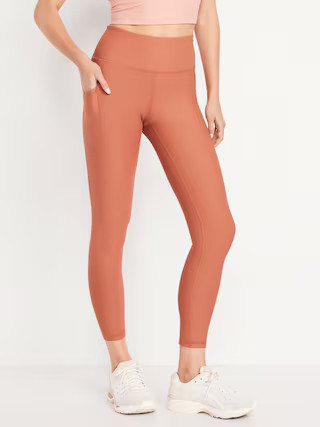 High-Waisted PowerSoft Rib Pocket Leggings | Old Navy (US)