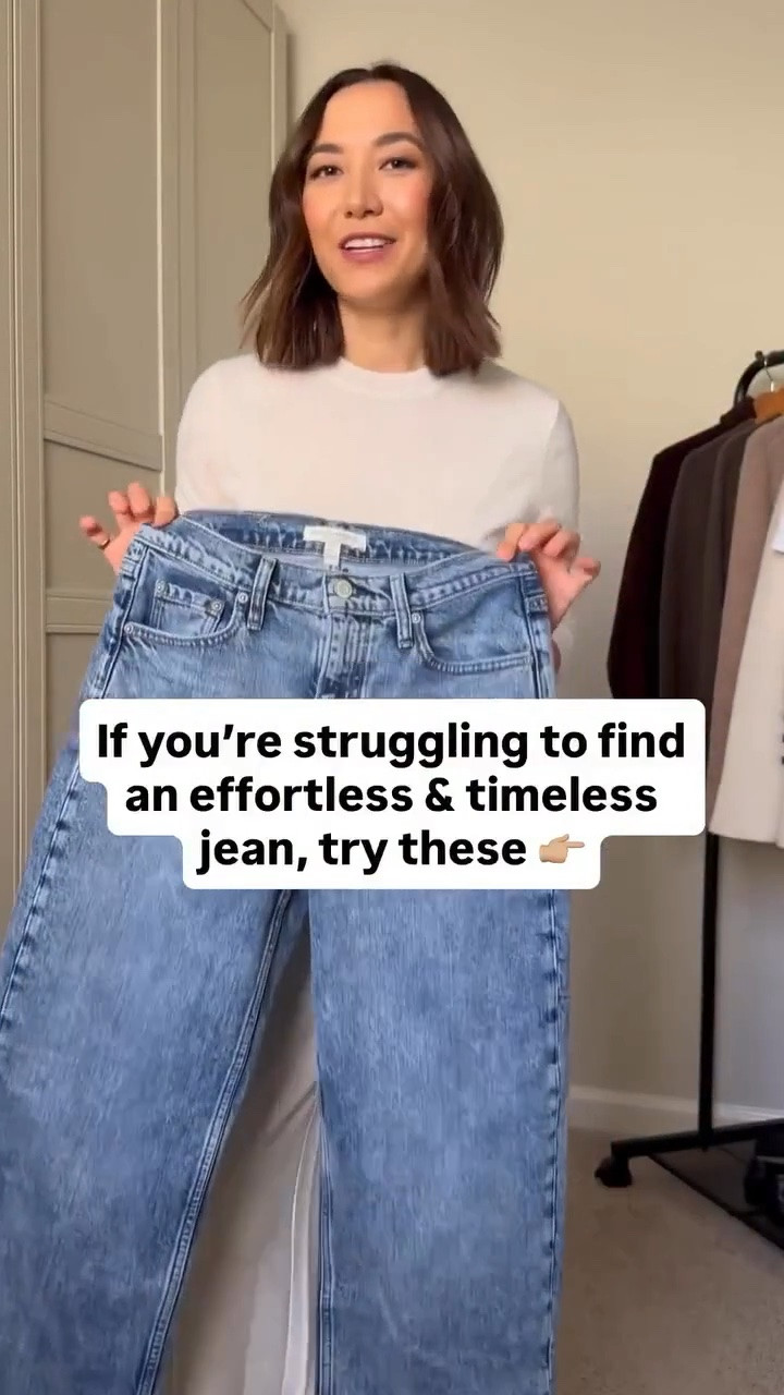 When you find the perfect jean 👌🏼 if you have been struggling to find an effortless & timeless jean style - try these 90s relaxed/loose jeans! These are mid rise but I also linked a similar high rise pair from Abercrombie. These BR ones are like a hybrid between a wide leg/straight leg/barrel jean 

I sized down (they run big and loosen up as you wear them) and wearing the petite inseam for a crop. I am 5’4”

#LTKSaleAlert #LTKSeasonal #LTKootd