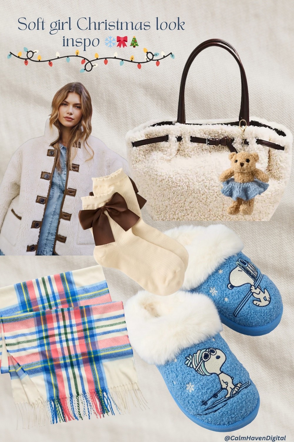 Soft girl Christmas outfit inspo 🎀❄️
Think cozy sherpa, bow socks, teddy accessories + fuzzy Snoopy slippers 🧸✨
Linked everything for you in my LTK so you can recreate the look 💌
🛍️ Tap to shop your soft girl winter vibe 🎄


#LTKHoliday #LTKSeasonal #LTKGiftGuide