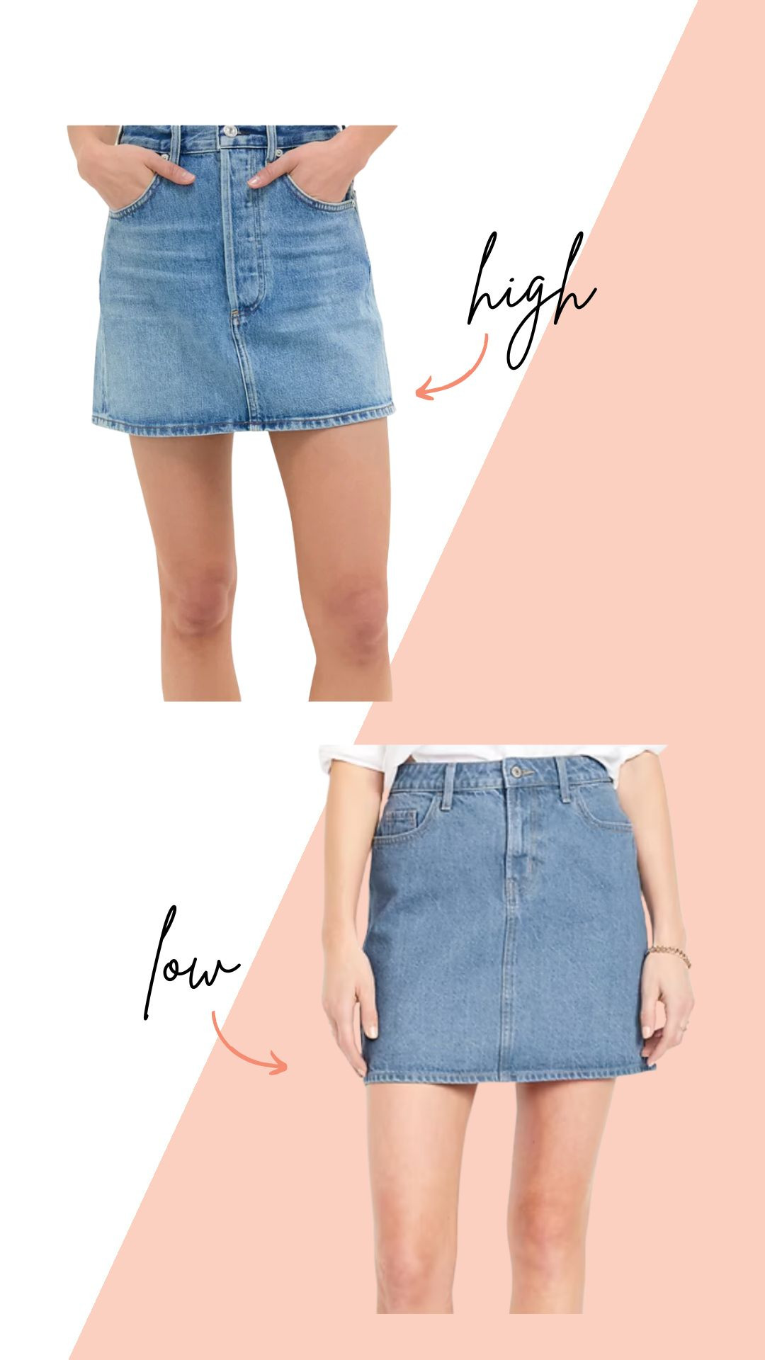 Denim skirts: high vs low! 

 #LTKFindsUnder50 #LTKFindsUnder100 #LTKStyleTip