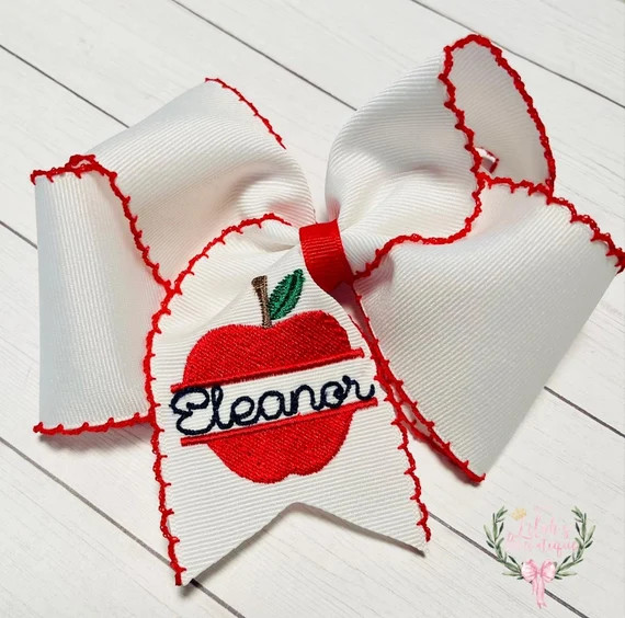 Custom Embroidered Personalized Back to School Apple - Etsy | Etsy (US)