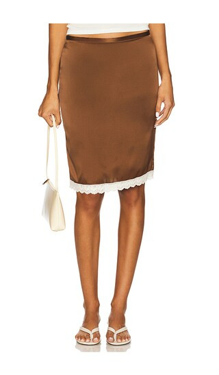 Solstice Midi Skirt in Cocoa | Revolve Clothing (Global)