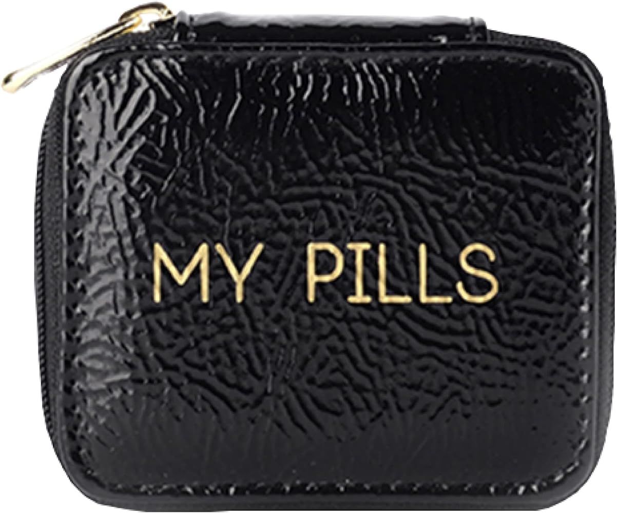 Miamica Zippered “My Pills ” Pill Case with 8-Day Removable Plastic Medicine Organizer, Black... | Amazon (US)