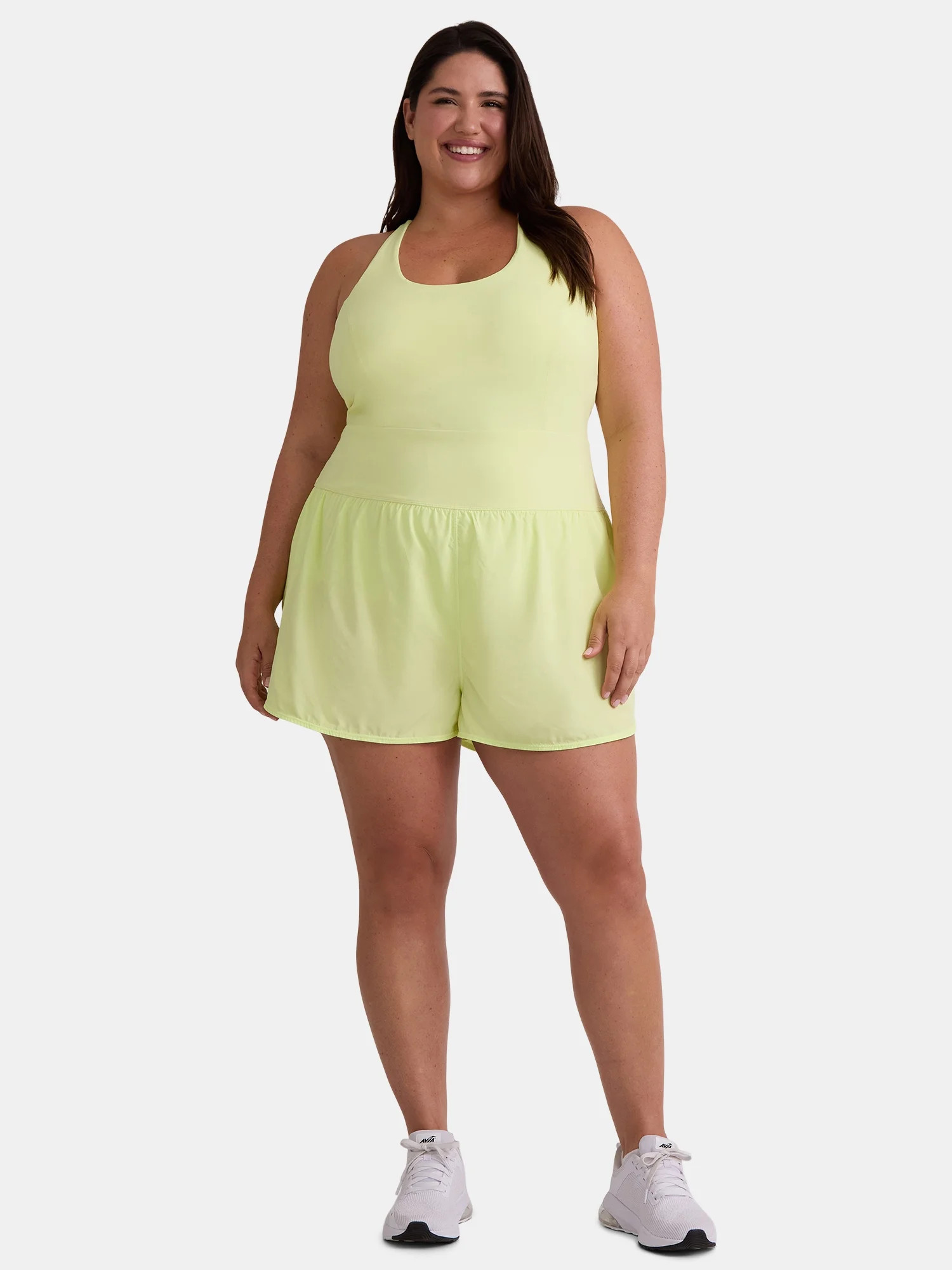 Avia Women's Plus Active Bodysuit with Built-in Bra, Sizes 1X-4X | Walmart (US)