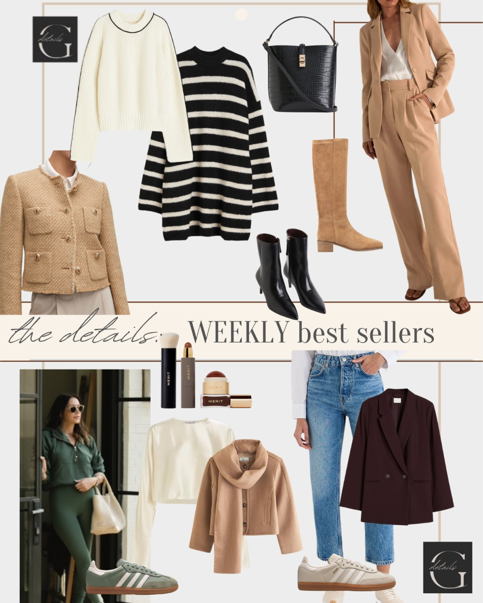 Weekly best sellers 

Hm fall outfits
Lululemon scuba, lululemon legging
Fall blazer
Abercrombie scarf jacket
Tan blazer
Mango lady jacket
Striped sweater 

#LTKover40 #LTKtravel #LTKstyletip