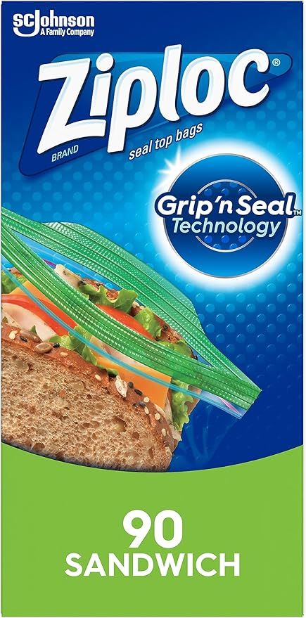 Ziploc Sandwich and Snack Bags, Storage Bags for On the Go Freshness, Grip 'n Seal Technology for... | Amazon (US)