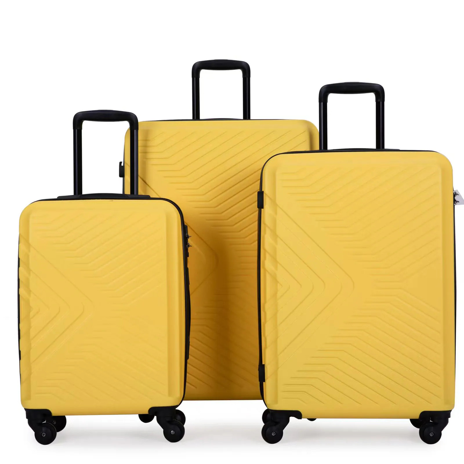 Flynama 29.75"" x 19.9"" x 11.25"" Yellow Plastic Hardshell Suitcase set Polyester | V53579 | Lowe's