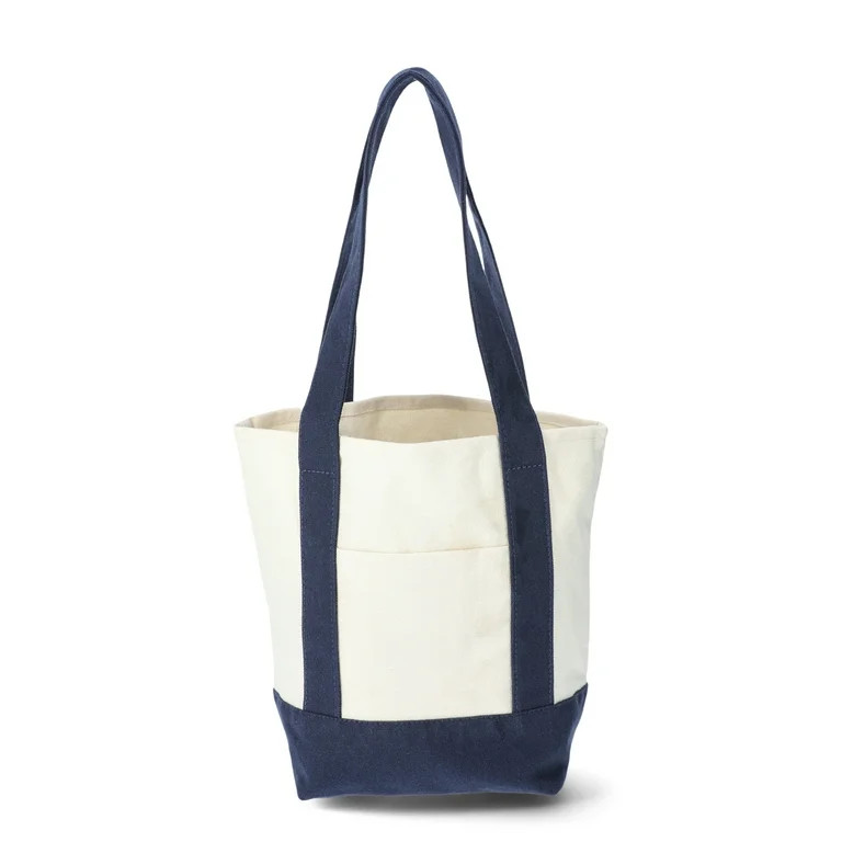 No Boundaries Mini Canvas Tote, Navy, Women's | Walmart (US)