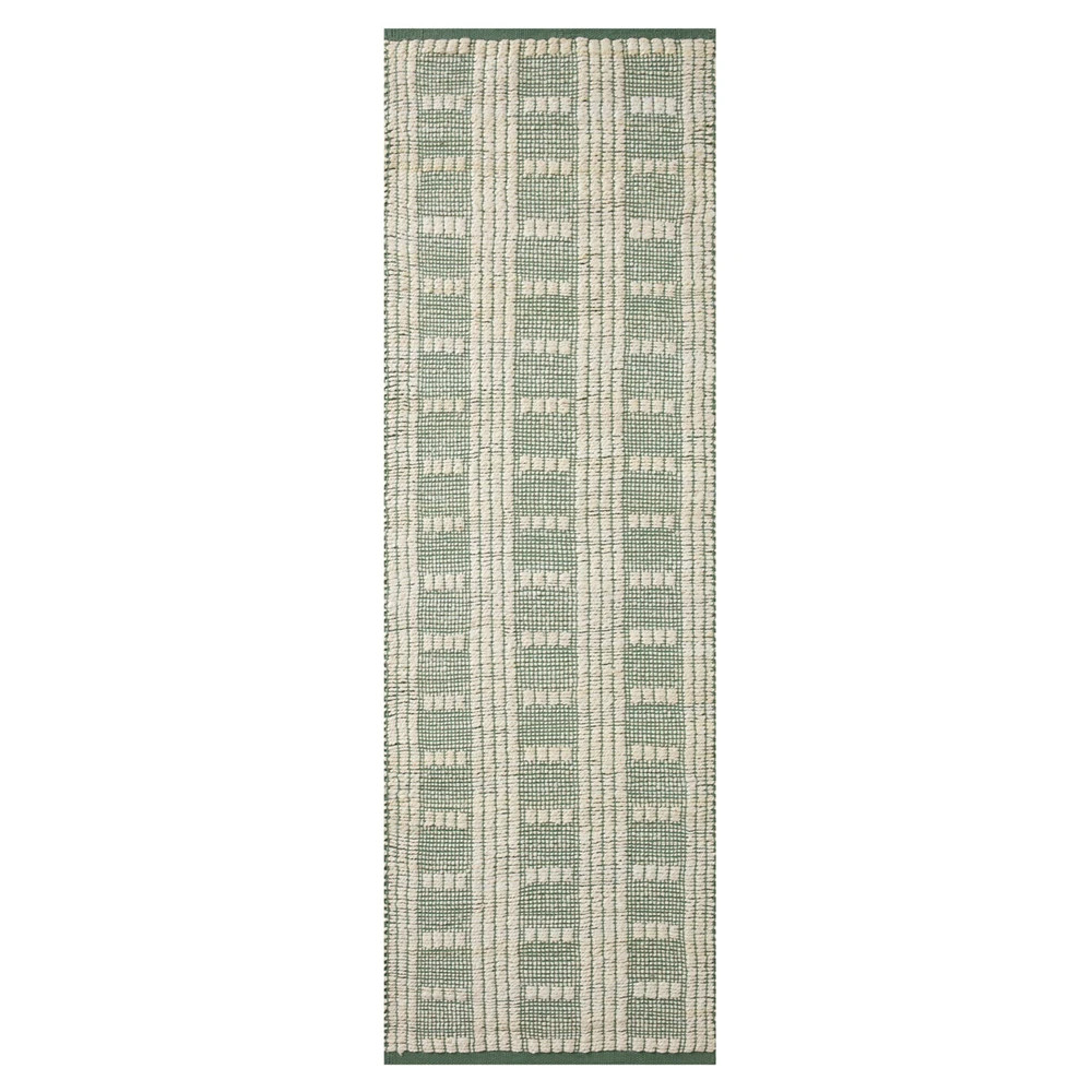 Arwen Updated Traditional Green Striped Patterned Rug - 2'6"x8' | Kathy Kuo Home