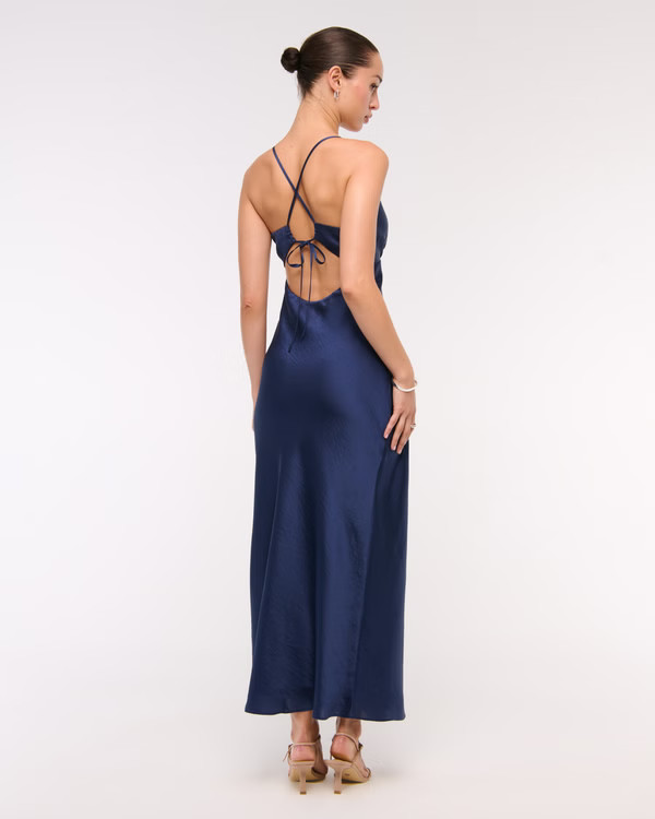 The A&F Julia Slip Tie-Back Maxi Dress | Abercrombie & Fitch (US)