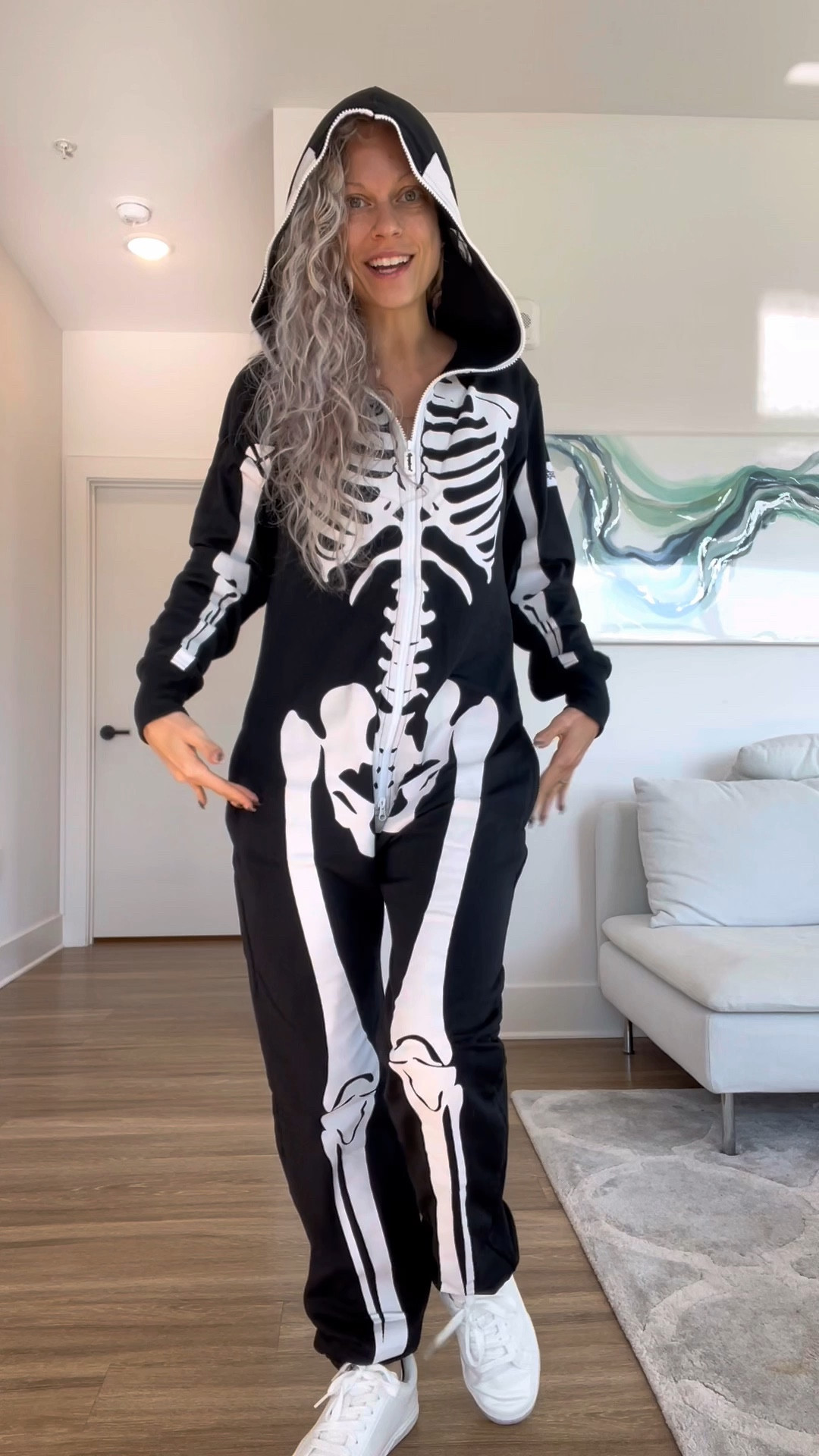 Comfy skeleton Halloween costume jumpsuit

#LTKunder100 #LTKHalloween #LTKSeasonal