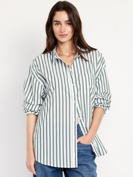 Oversized Button-Down Boyfriend Shirt | Old Navy (US)