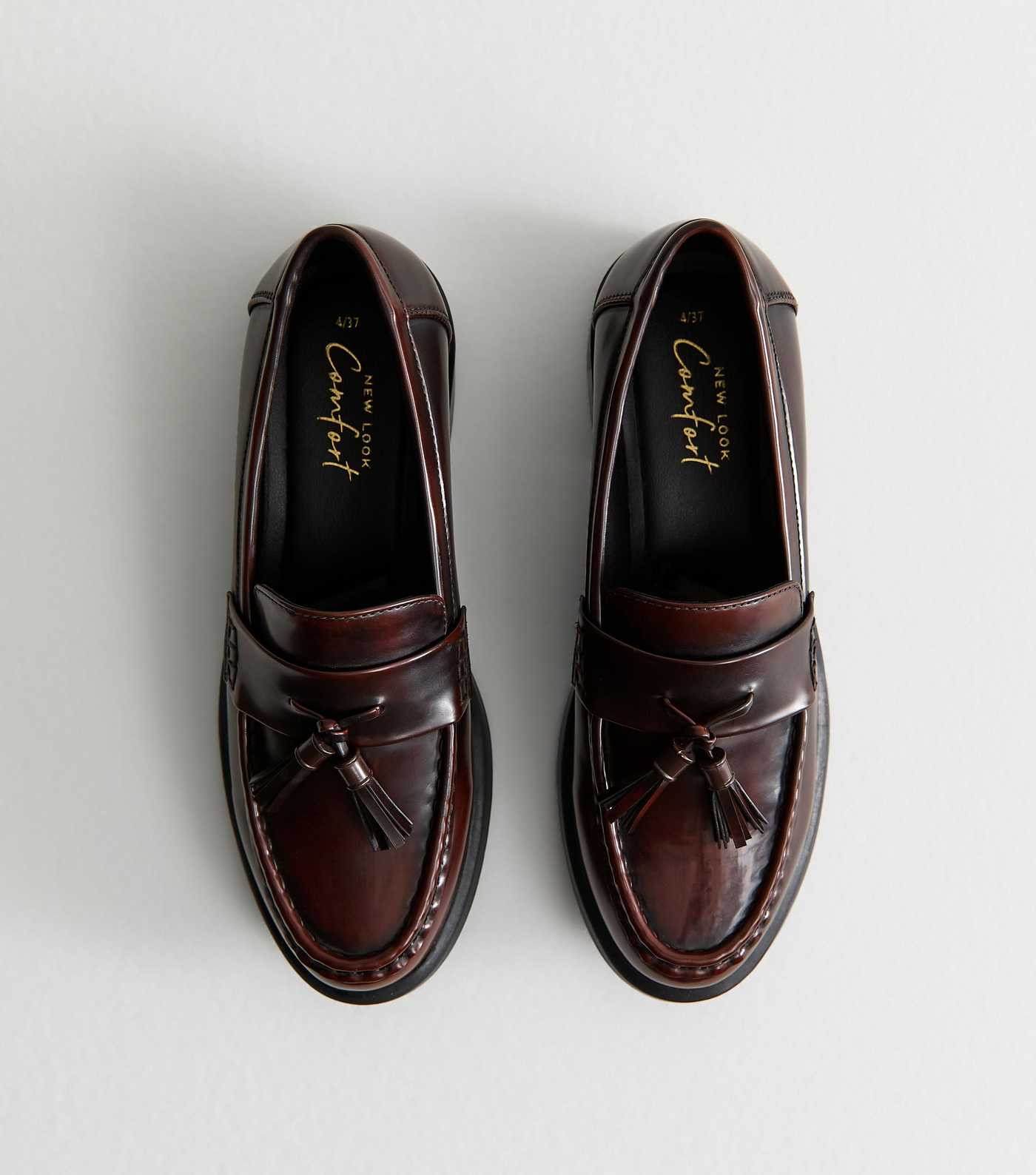 Brown Faux Leather Tassel Charm Almond Toe Loafers | New Look | New Look (UK)