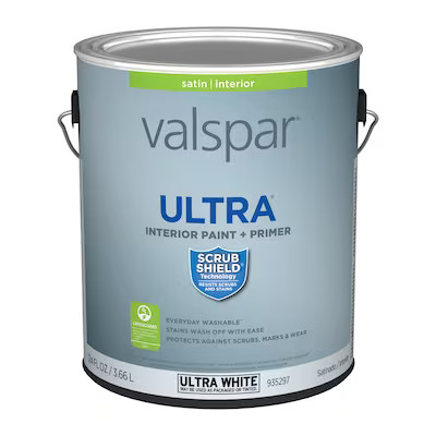 Valspar  Ultra Satin Ultra White Tintable Latex Interior Paint + Primer (1-Gallon) | Lowe's