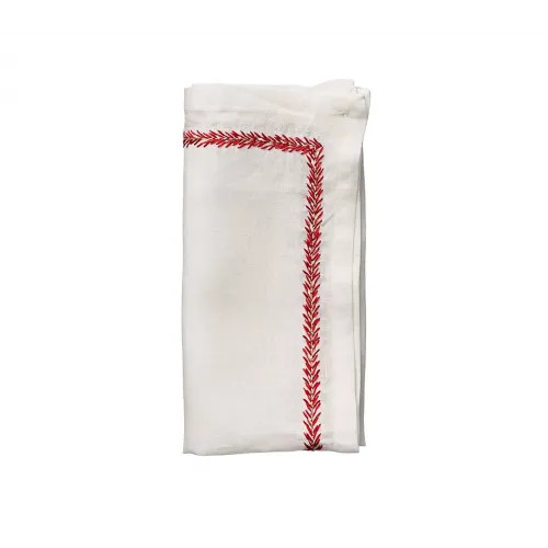 Jardin White/Coral Napkin | Gracious Style