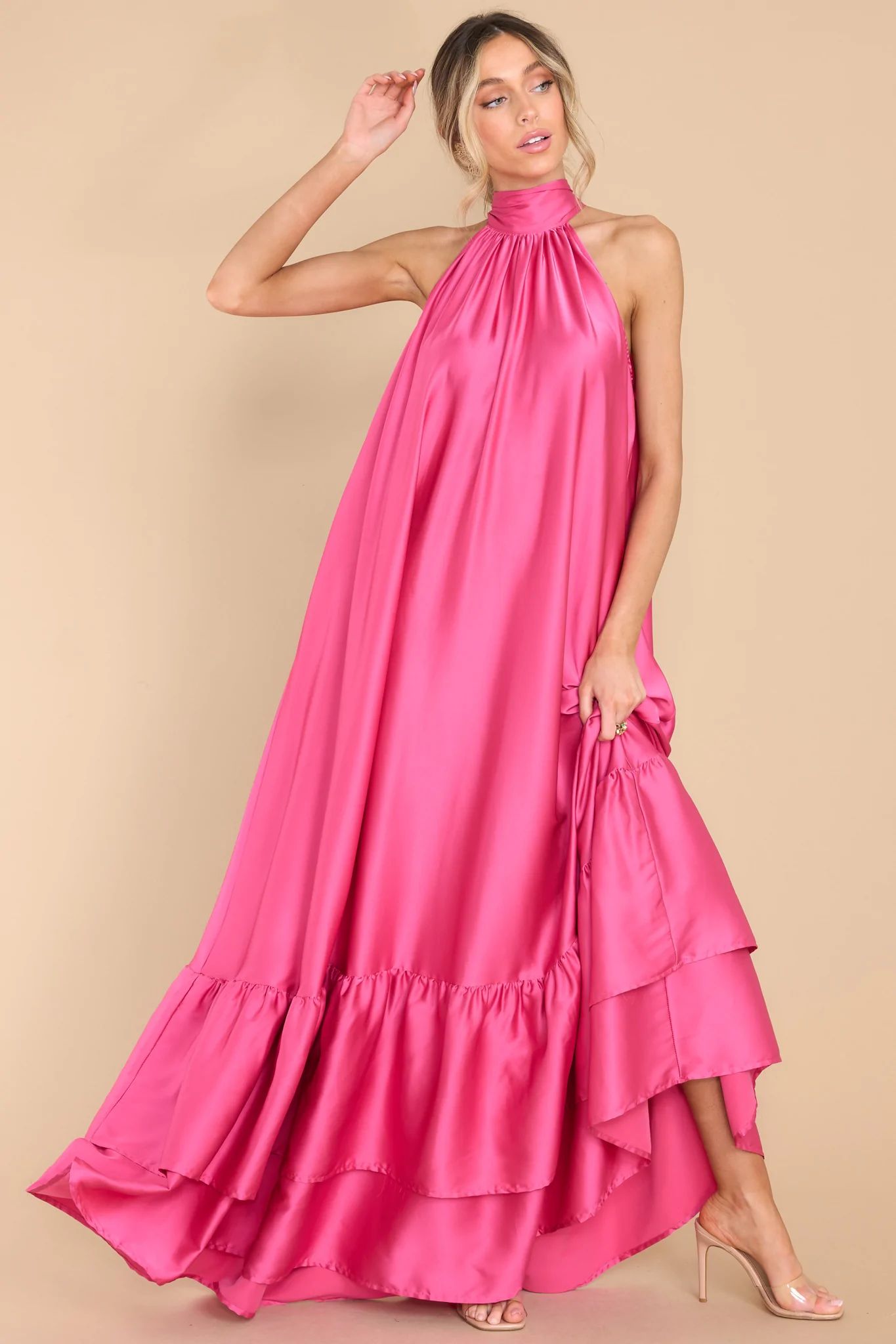 Talk About Beauty Hot Pink Maxi Dress | Red Dress 
