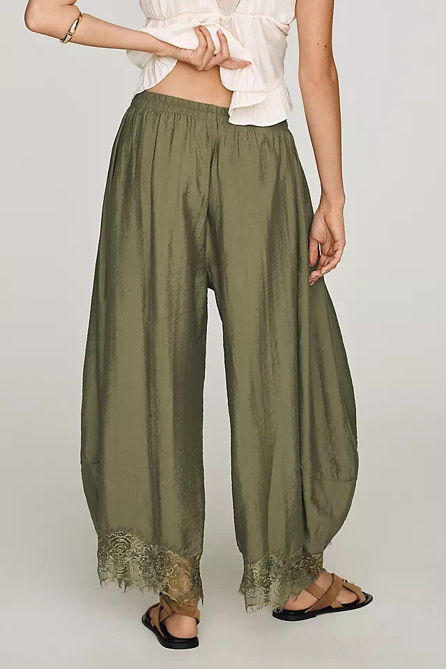 Reverie Lace-Trim Tapered Pants | Anthropologie (US)