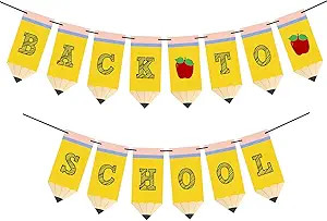 Back to School Pencil Banner - First Day of School Banner - Back to School Banner - Classroom Dec... | Amazon (US)