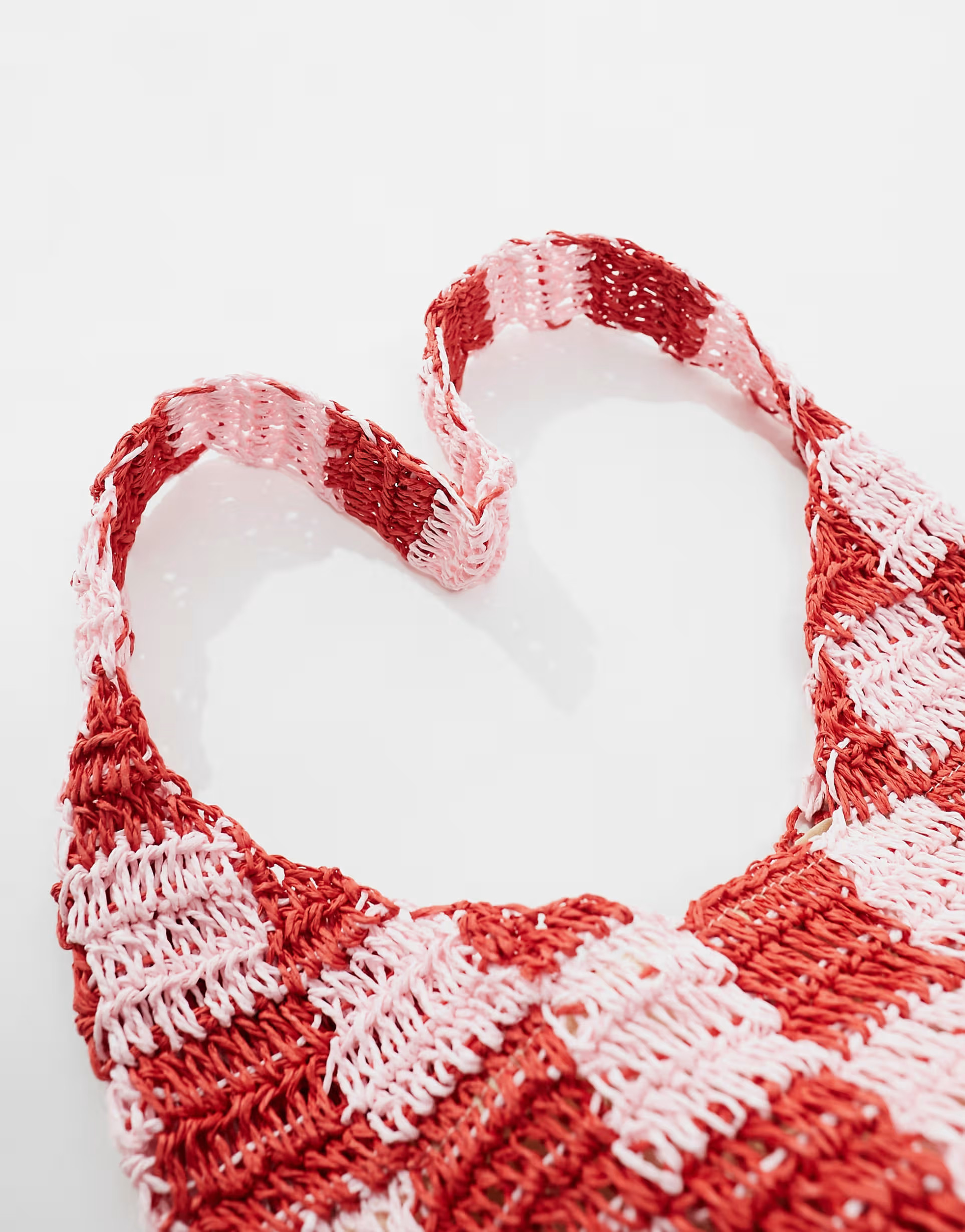 South Beach checkerboard crochet tote bag in red and pink  | ASOS | ASOS (Global)