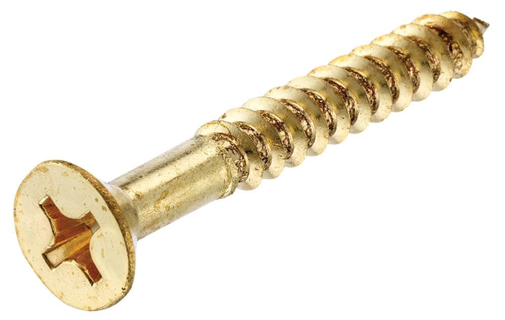 Hillman #12 x 1-1/2-in Brass Interior/Exterior Wood screws ( 25 -Per Box ) | 35094 | Lowe's