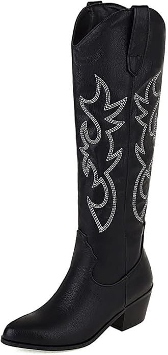 VIMISAOI Cowboy Boots for Women Knee High Boots Pointed Toe Boots Wide Calf Boots for Women Weste... | Amazon (US)