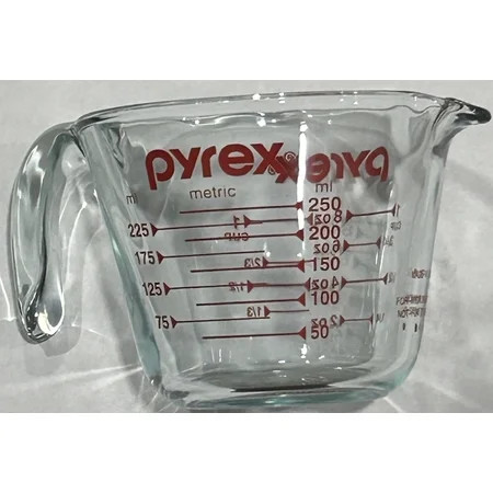 Pyrex 1-Cup Glass Measuring Cup, Clear with Red Measurements (Pack of 36) | Walmart (US)