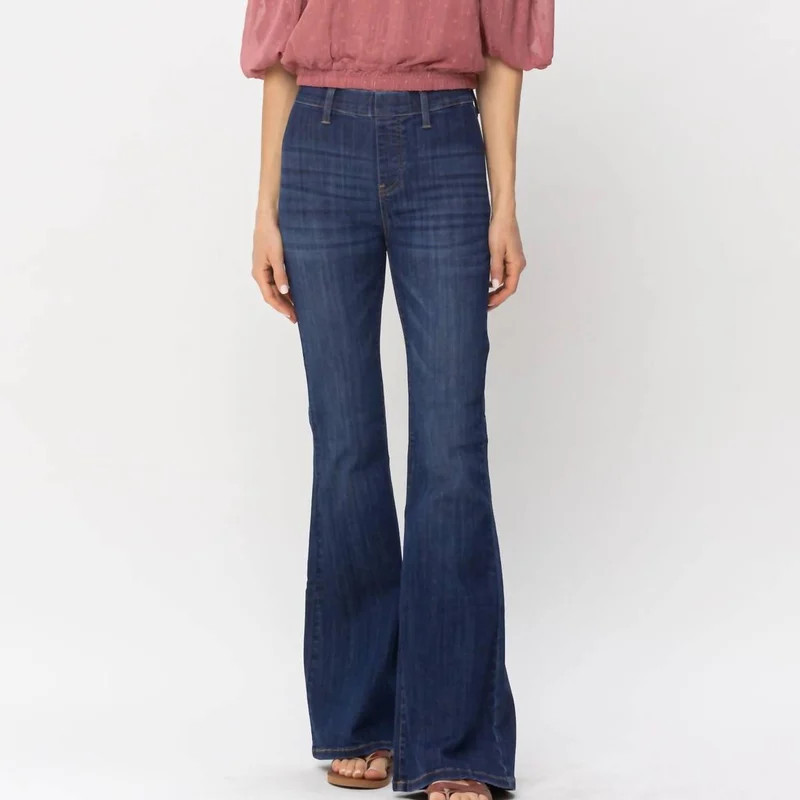 Judy Blue High Waist Pull On Flare Jean In Blue - Blue - US 1 | Verishop