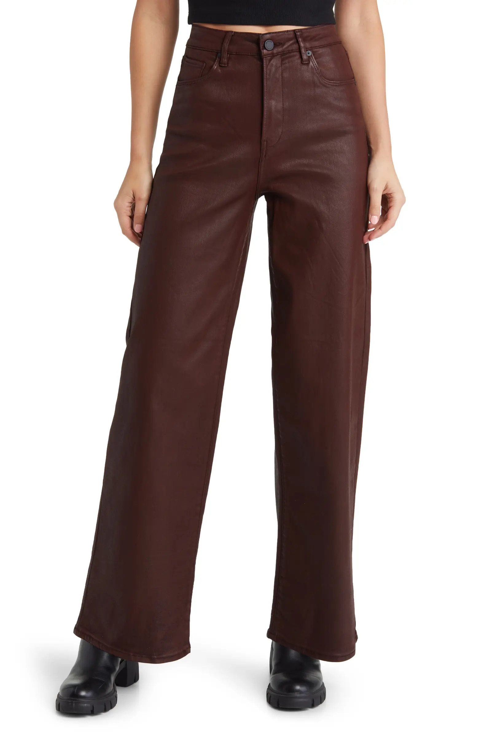 The Franklin Rib Cage Coated Denim Flare Pants | Nordstrom