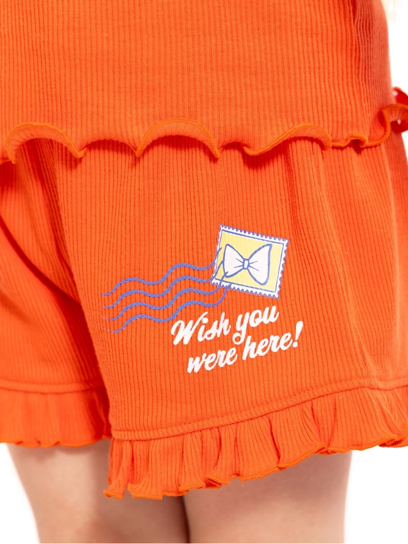 Disney Minnie & Mickey Mouse Toddler Girls La Dolce Vita Graphic Tank Top with Ruffle Shorts, 2-P... | Walmart (US)