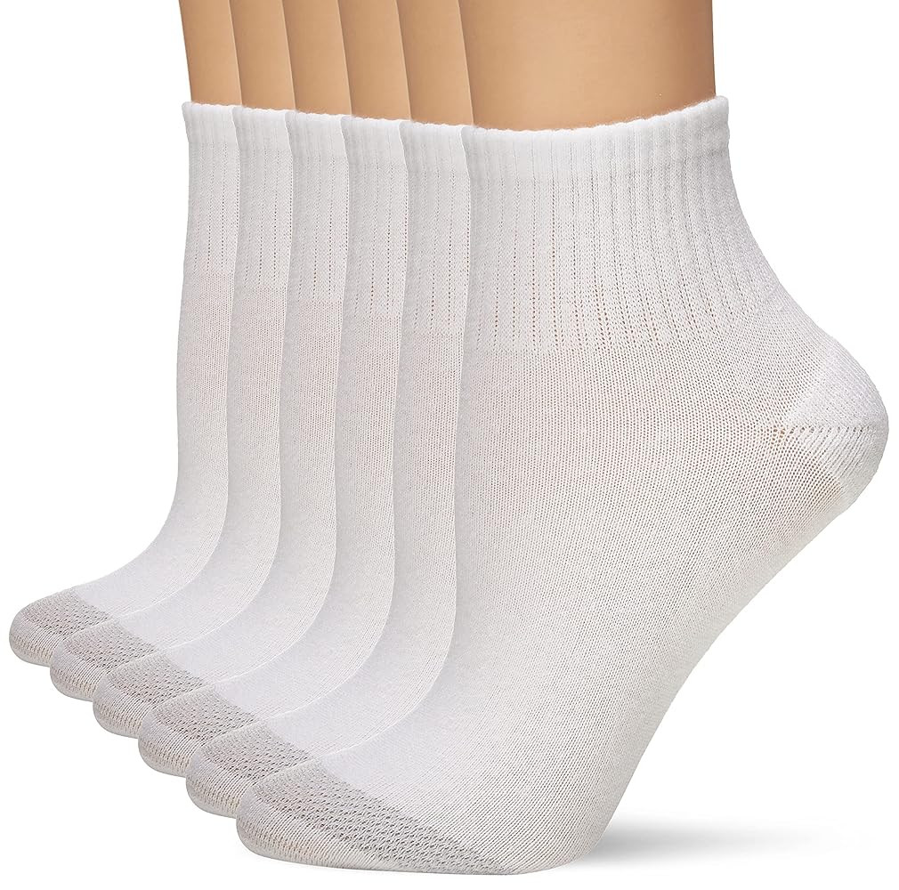 Hanes Women's Cool Comfort Toe Support Ankle Socks, 6-Pair Pack | Amazon (US)
