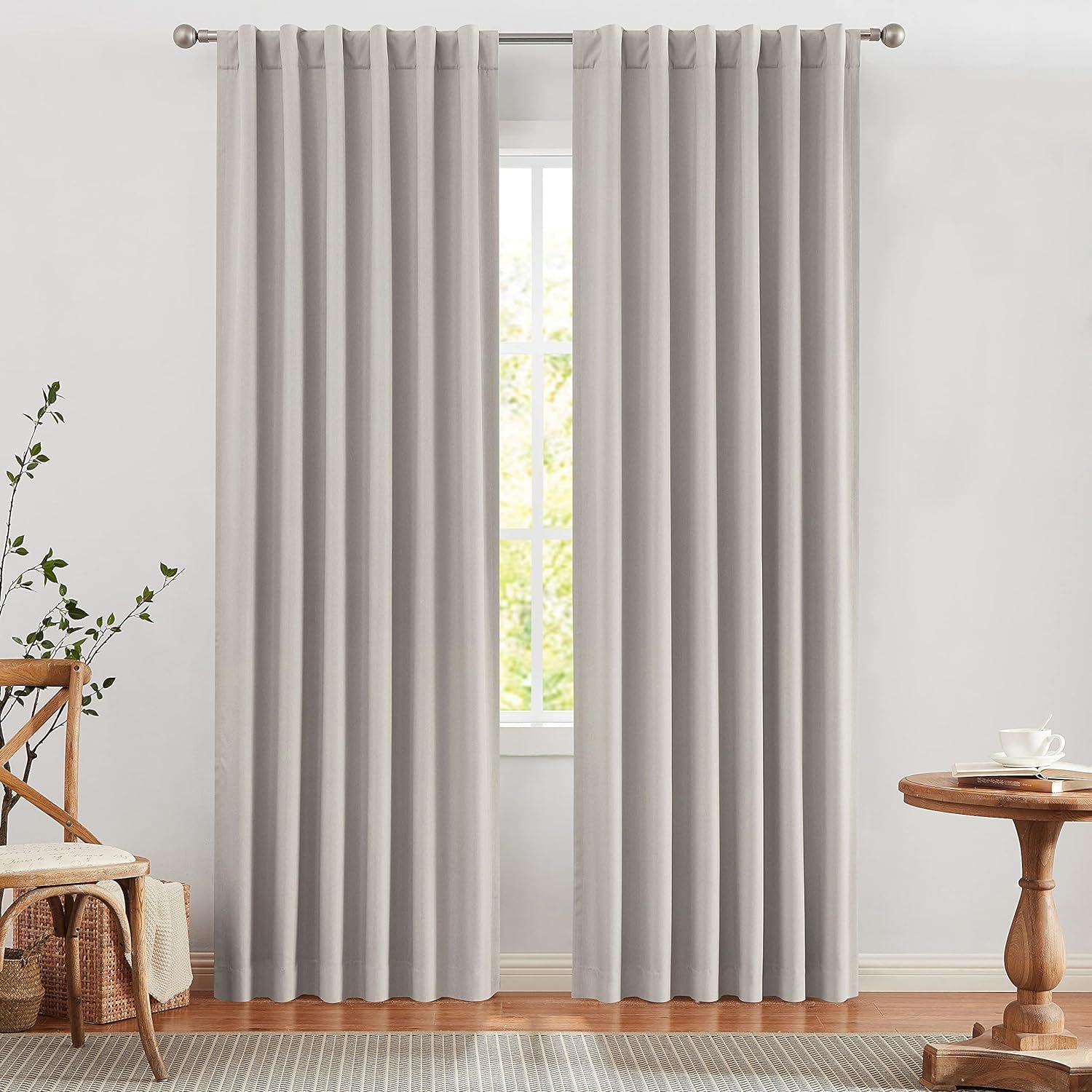 Amazon.com: WEST LAKE Solid 100% Tan Blackout Window Curtains 63 Inches Panels Three Layers Therm... | Amazon (US)