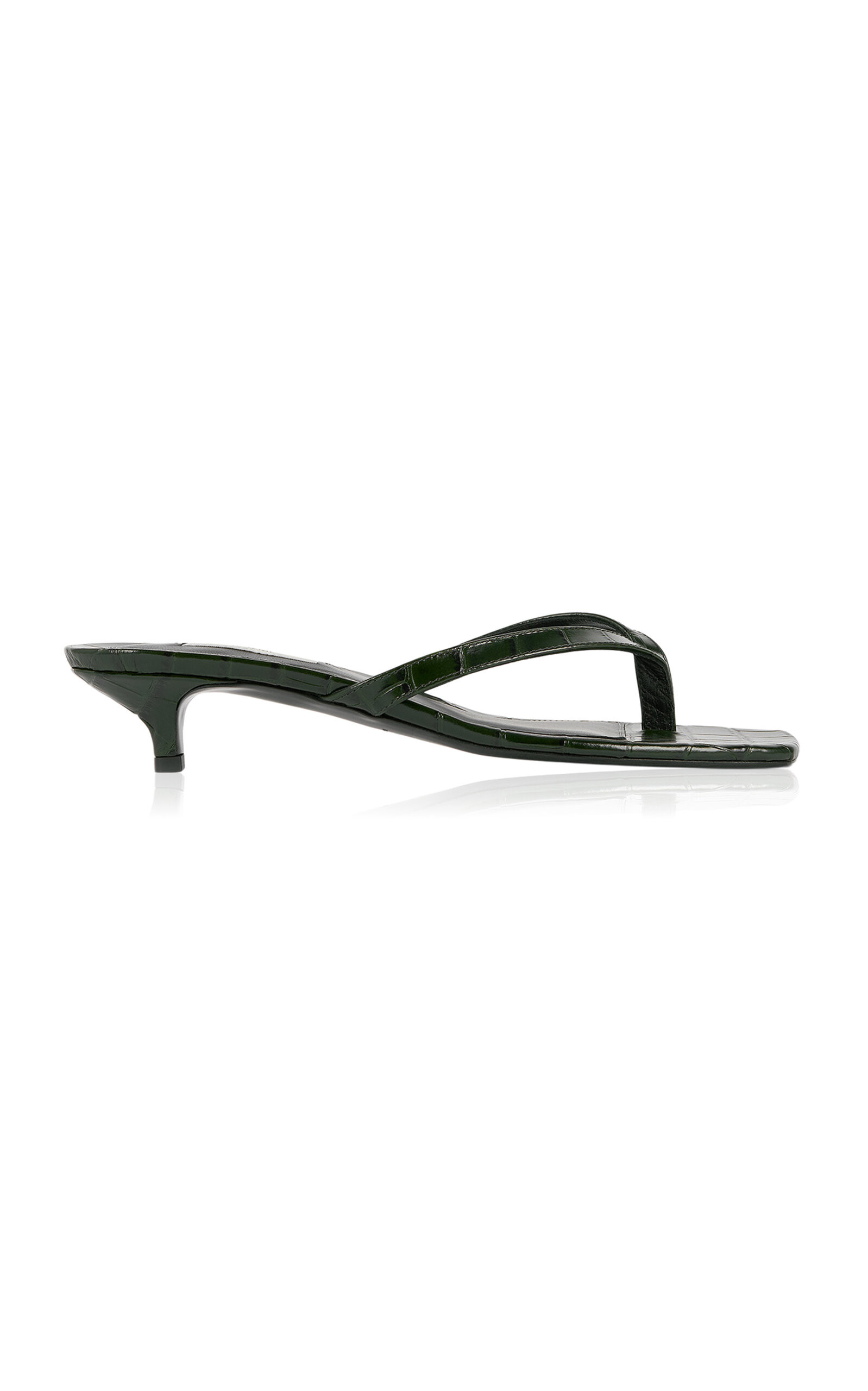 Croc-Embossed Leather Flip-Flop Sandals | Moda Operandi (Global)
