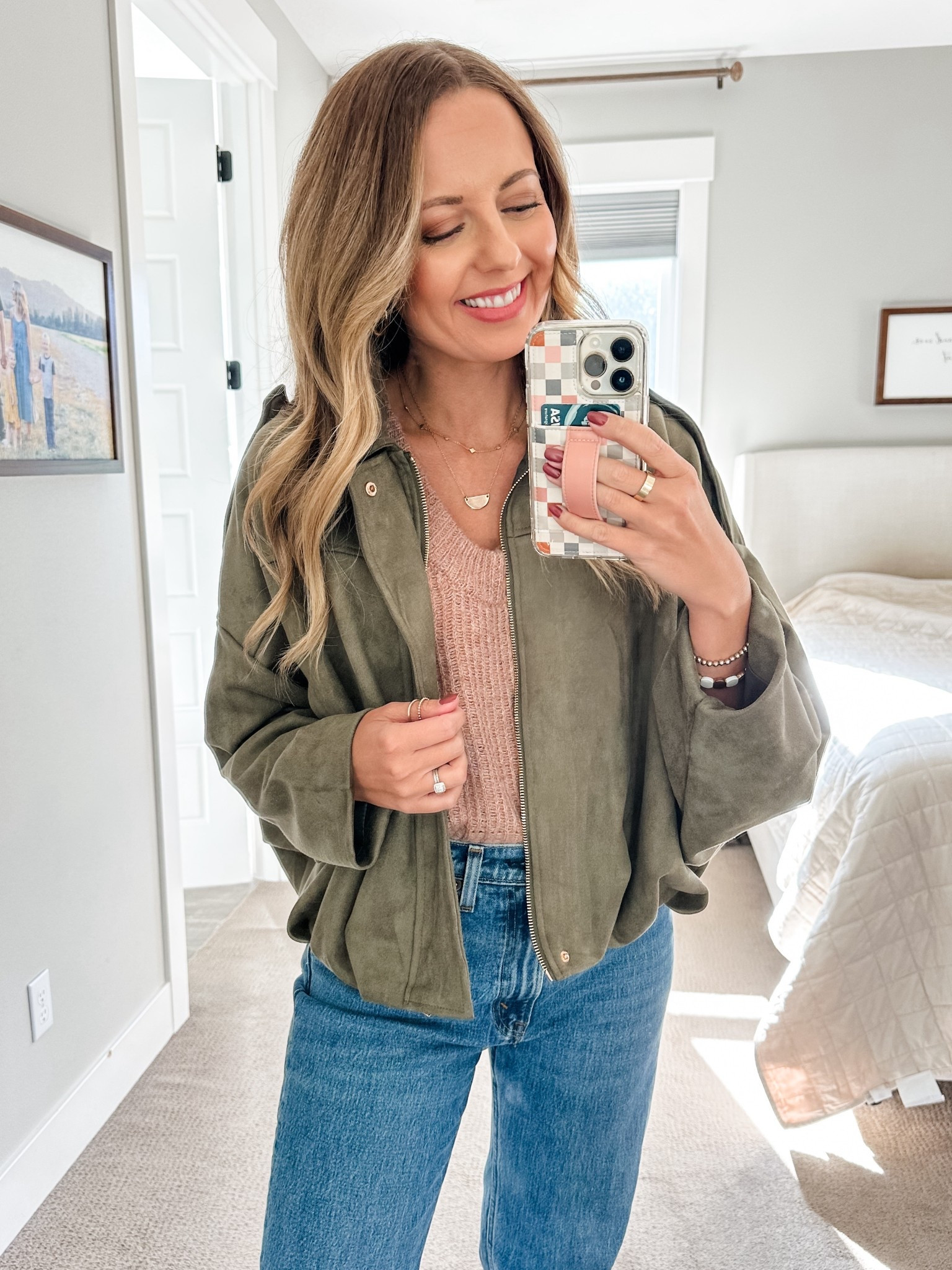 Amazon photo suede bomber jacket! Runs true to size— soft and lightweight. Perfect fall coat to wear casually or dress it up  

#LTKStyleTip #LTKSaleAlert #LTKFindsUnder100