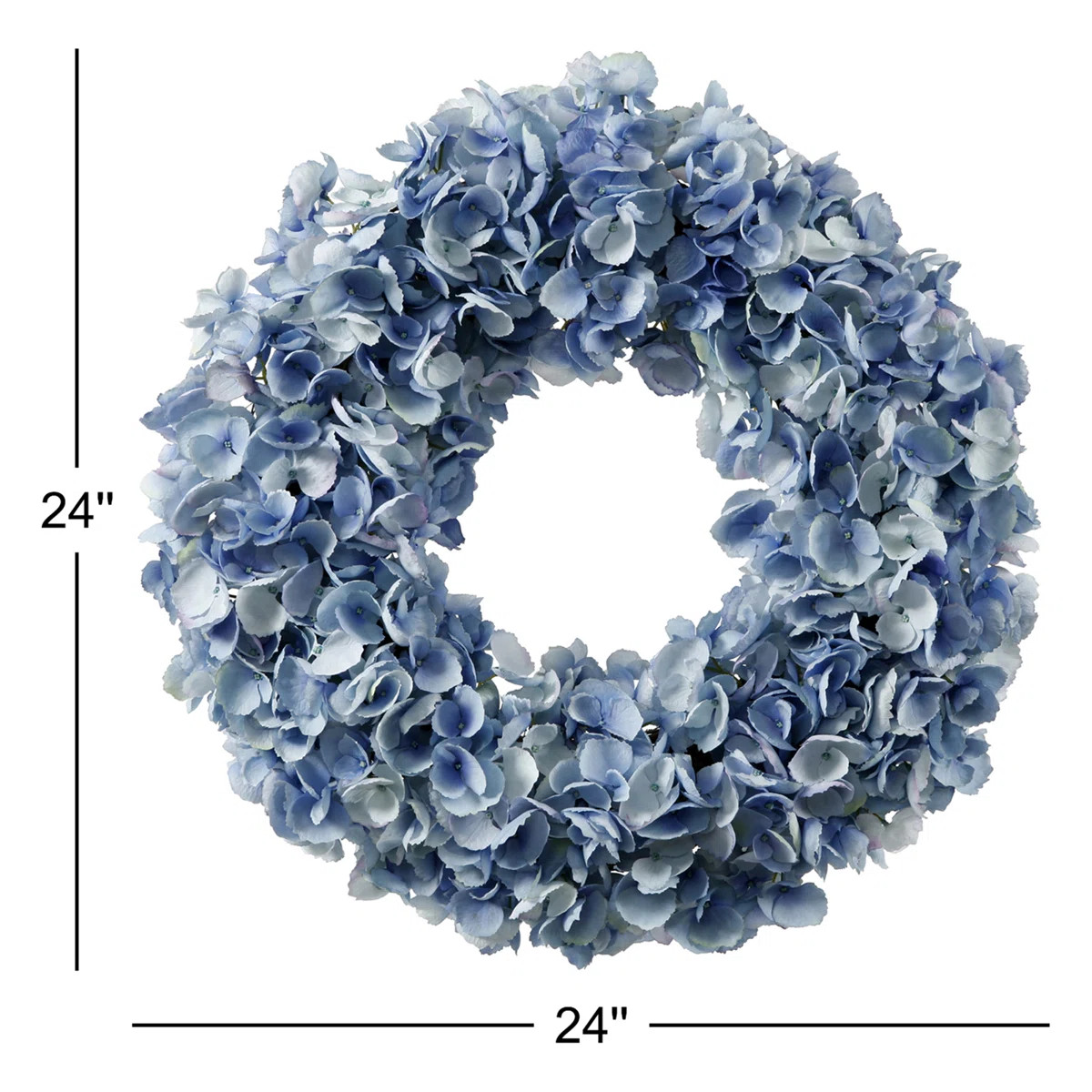 Faux Hydrangea Polyester 24'' Wreath | Wayfair North America