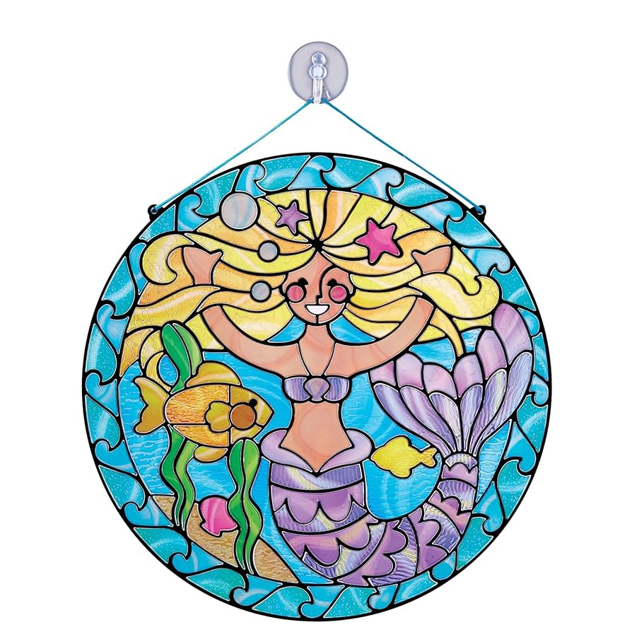 Melissa & Doug Stained Glass Made Easy Activity Kit: Mermaids - 140+ Stickers | Amazon (US)