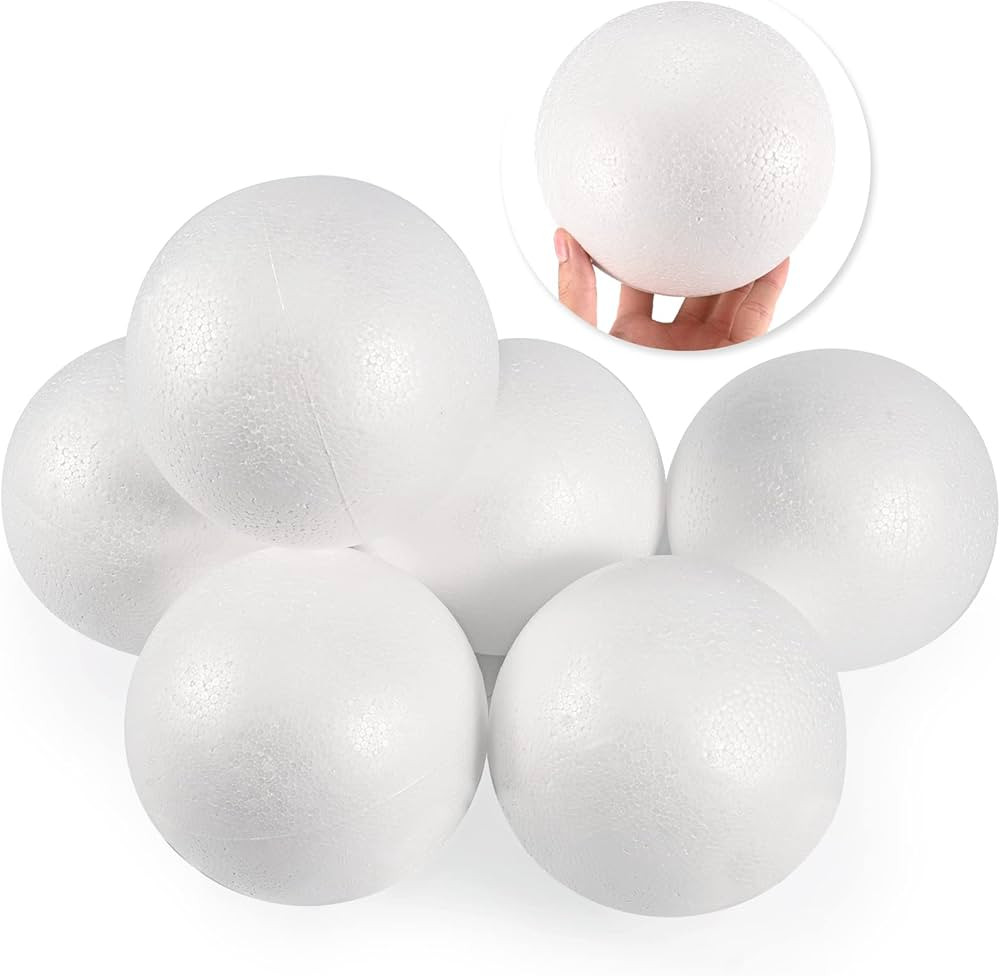 6 Inch Foam Ball,6 Pack White Polystyrene Foam Balls for Craft Making School Solar System Project... | Amazon (US)