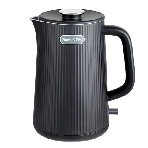 Nueve&Five 1.7L (57oz) Large Electric Kettle Perfect for 7+Cups of Tea and Coffee,2 quarts Double Wall Big Electric Tea Kettle,Auto Shut Off,1200W Hot Water Kettle Electric-Black | Amazon (US)