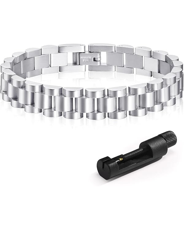 MPRAINBOW 2pcs Gold Chain Link Bracelet - Stainless Steel Love Crystal Friendship Bracelets Bangl... | Amazon (US)