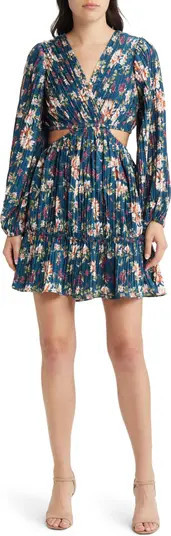 Floral Side Cutout Long Sleeve Dress | Nordstrom