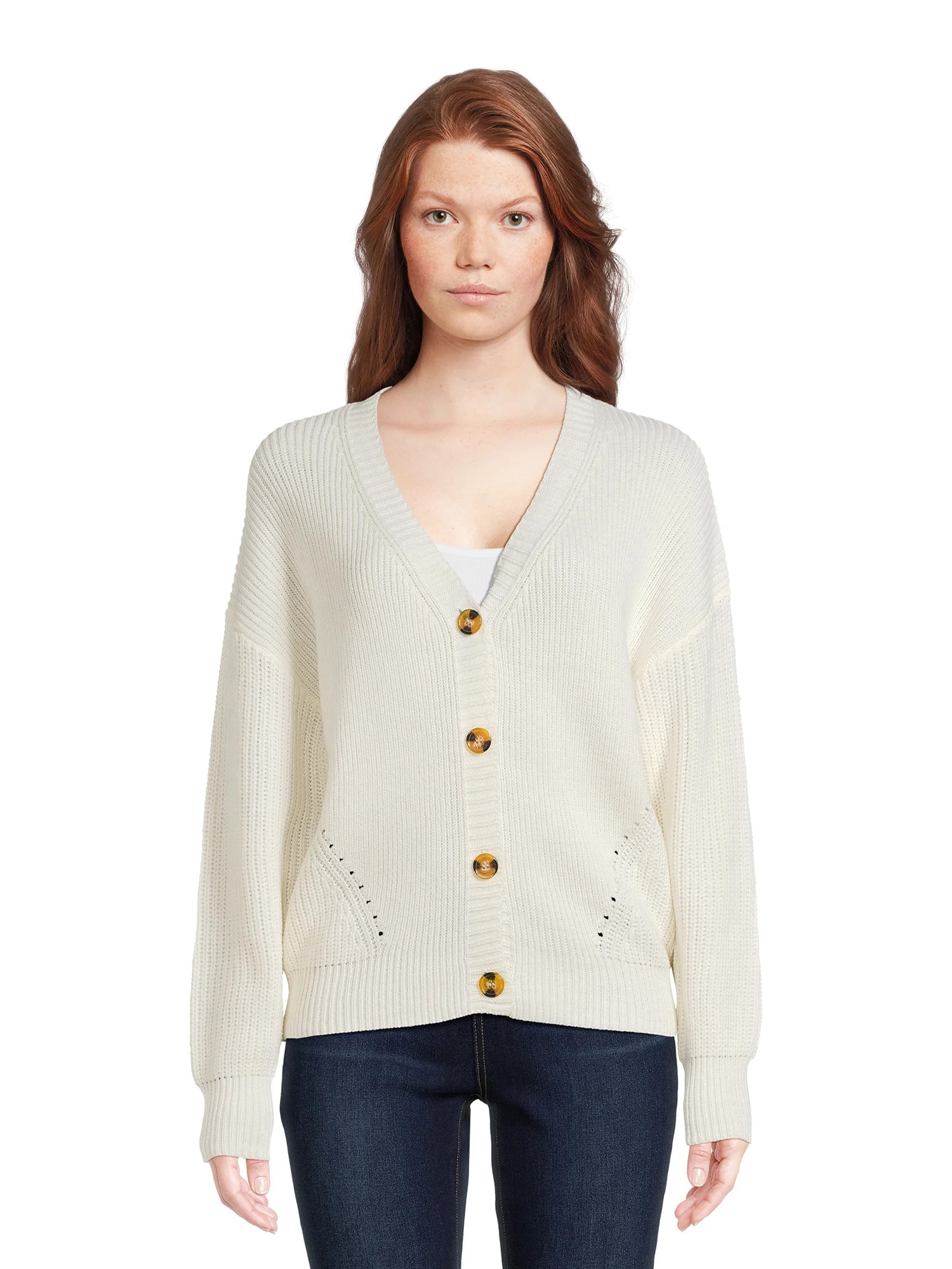 Time and Tru Women's Boyfriend Cardigan Sweater, Midweight, Sizes XS-XXXL | Walmart (US)