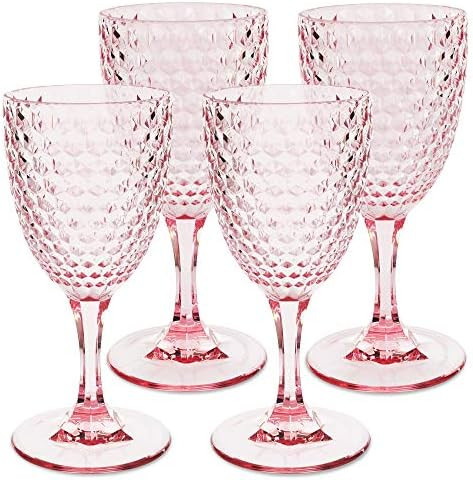 BELLAFORTE - Shatterproof Tritan Plastic Wine Glass Pink, 12oz, set of 4, Laguna Beach Drinking Glas | Amazon (US)
